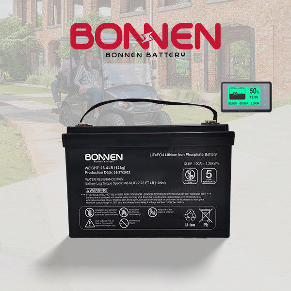 Golf Cart 12V 100Ah Lifepo4 pin lithium 6000 chu kỳ 150A BMS thay pin lithium